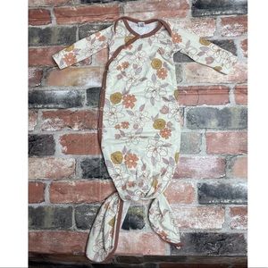 Copper Pearl Floral Knotted Gown Newborn